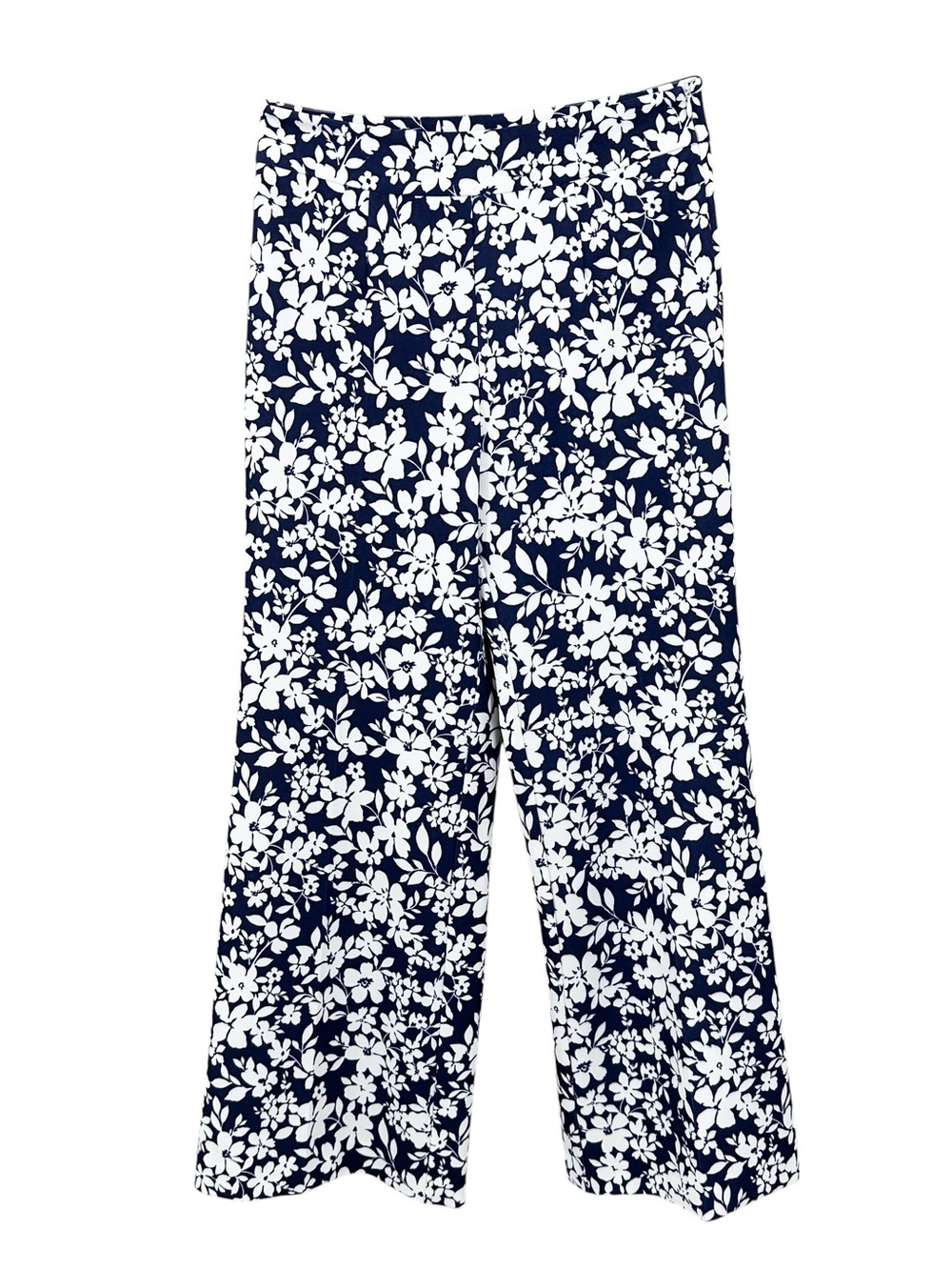 JUDE CONNALLY Pants Floral Print Wide Leg Blue White